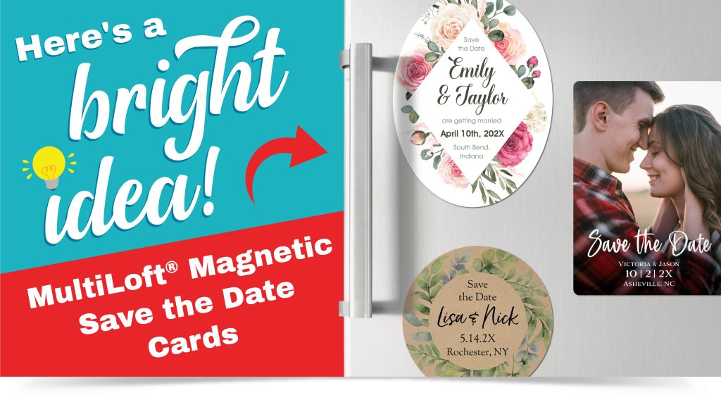 Save the date magnets made with MultiLoft products