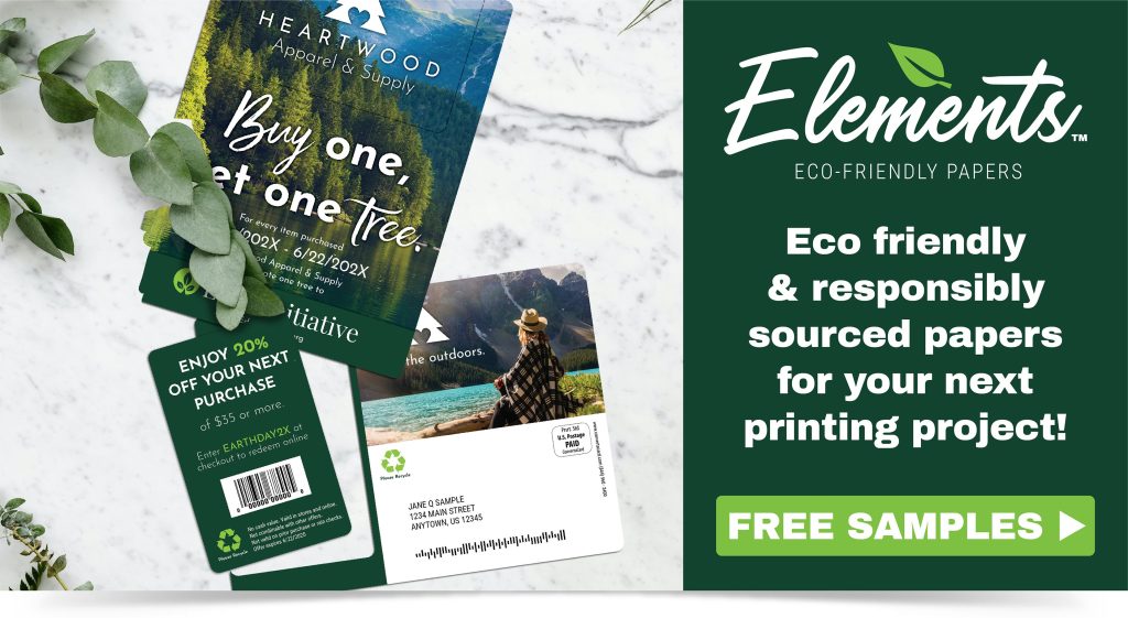 Eco friendly direct mail postcard with pop-out gift card