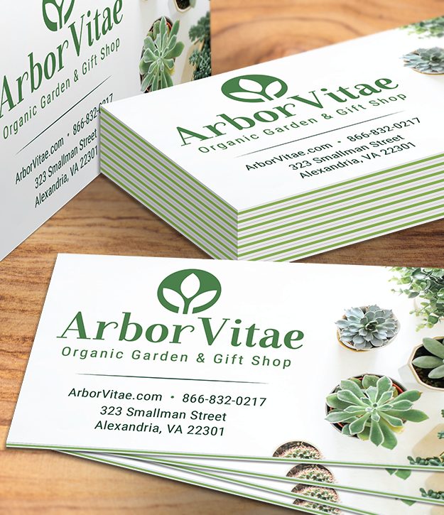 Business card samples with Gumdrop Green Inserts